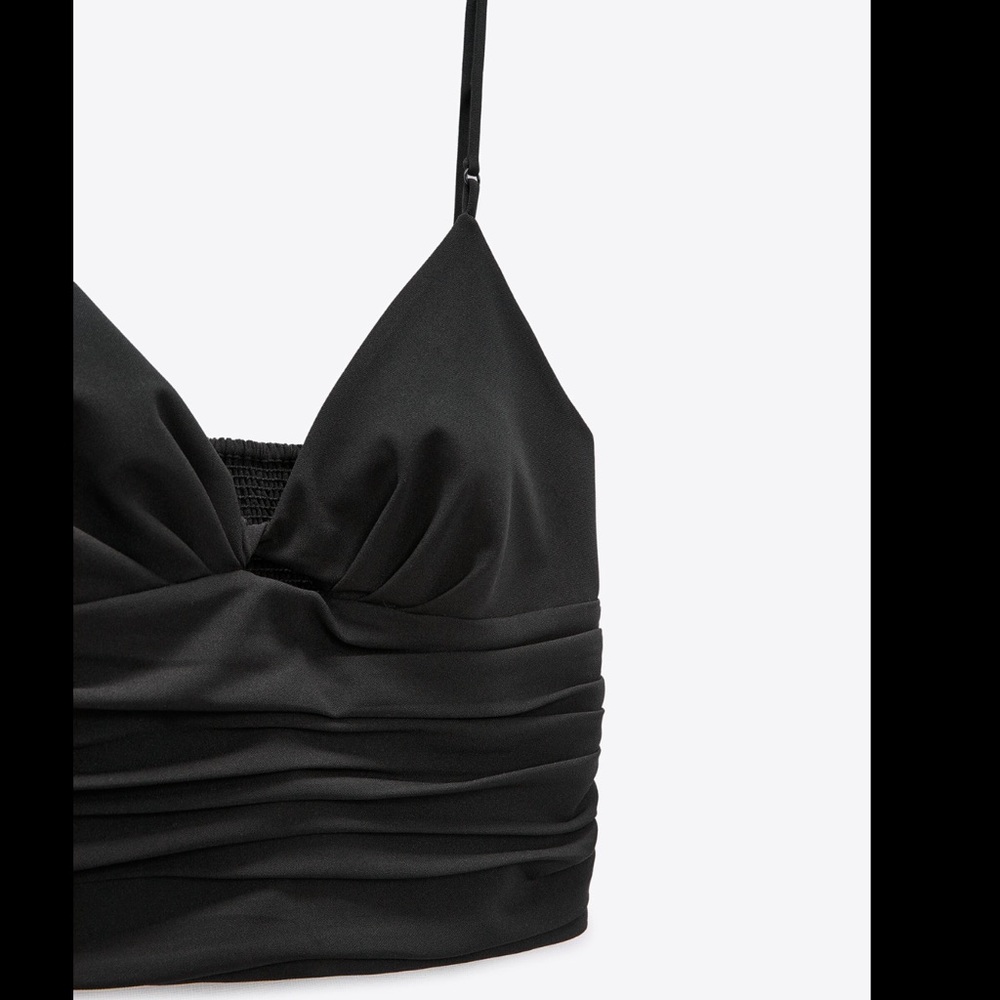Zara ruched black top